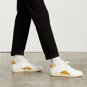 Everlane ReLeather Court Sneaker in Mustard Leather Lace Up Men Size 10 Women 12